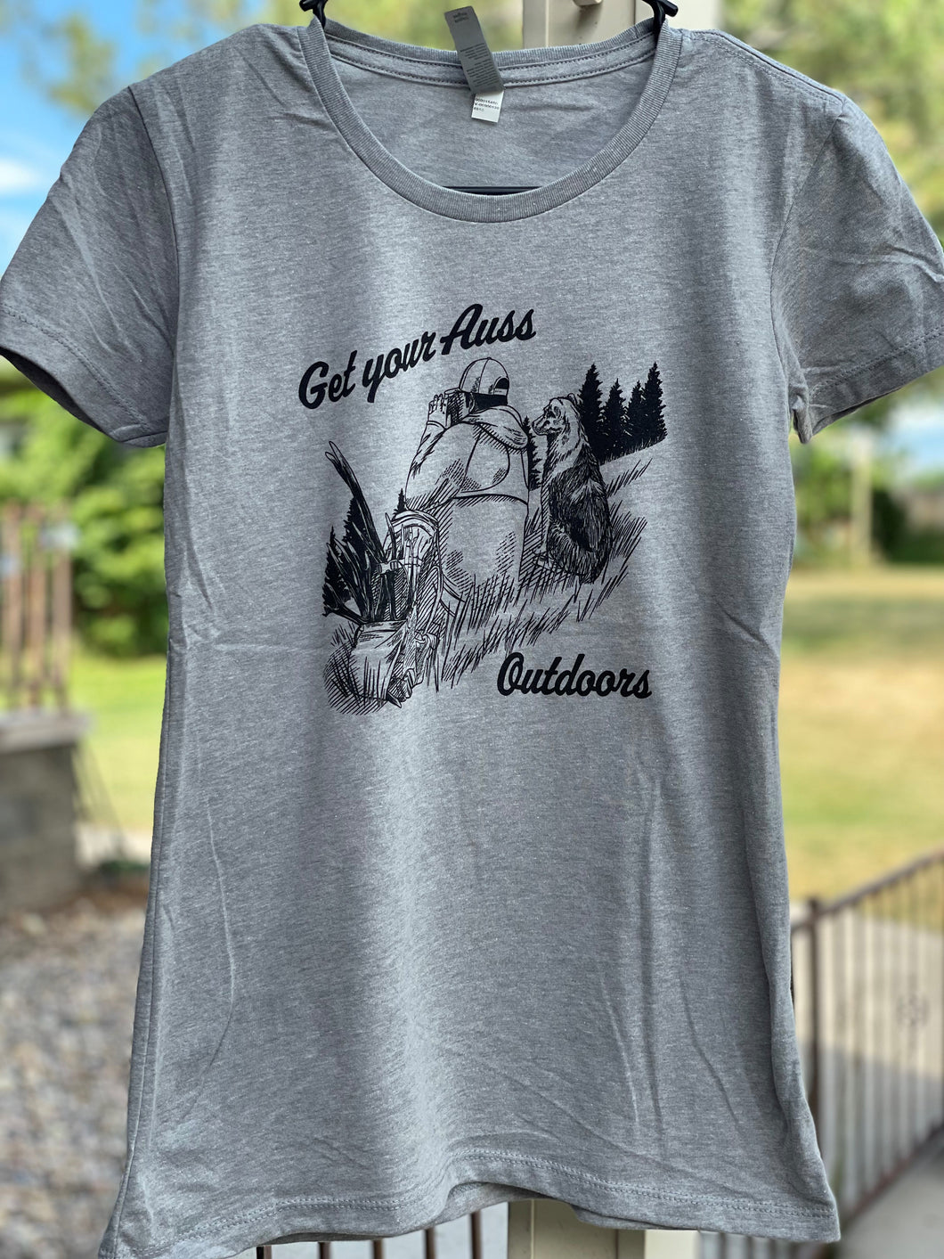 Get Your Auss Outdoors Grey Women's Crew Shirt