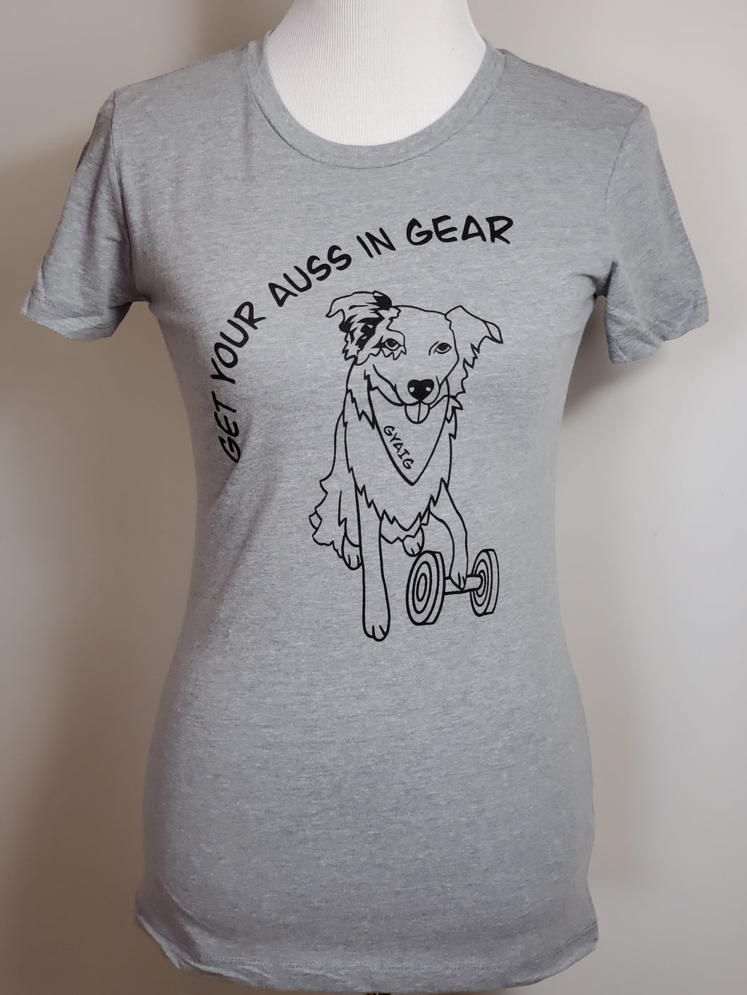 Get Your Auss in Gear Dumbbell Women's Crew Shirt